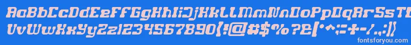 GAME ROBOT Italic Font – Pink Fonts on Blue Background