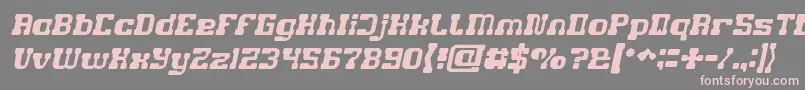 Czcionka GAME ROBOT Italic – różowe czcionki na szarym tle