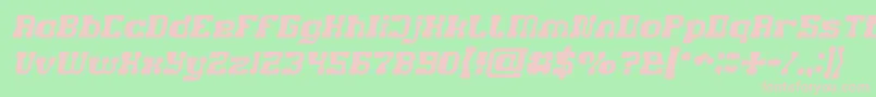 GAME ROBOT Italic Font – Pink Fonts on Green Background