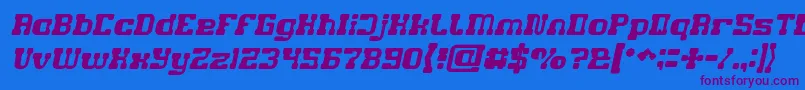 GAME ROBOT Italic Font – Purple Fonts on Blue Background