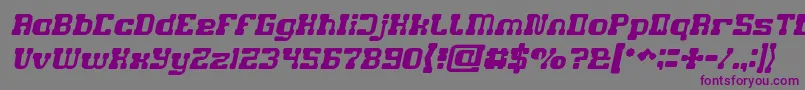 GAME ROBOT Italic-Schriftart – Violette Schriften auf grauem Hintergrund