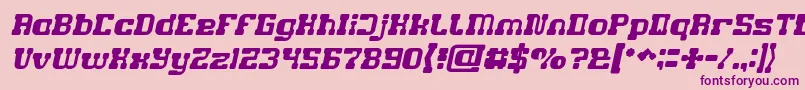 GAME ROBOT Italic Font – Purple Fonts on Pink Background