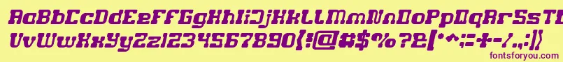 GAME ROBOT Italic Font – Purple Fonts on Yellow Background