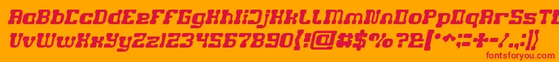 GAME ROBOT Italic Font – Red Fonts on Orange Background