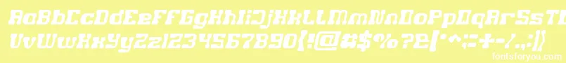 フォントGAME ROBOT Italic – 黄色い背景に白い文字