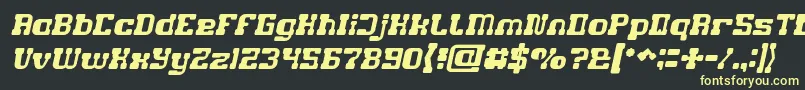 GAME ROBOT Italic Font – Yellow Fonts on Black Background