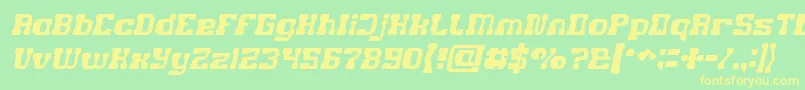 GAME ROBOT Italic Font – Yellow Fonts on Green Background