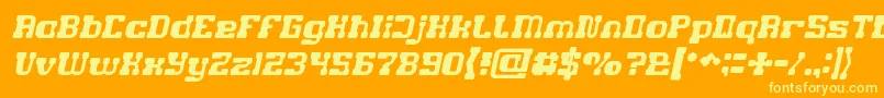 GAME ROBOT Italic Font – Yellow Fonts on Orange Background