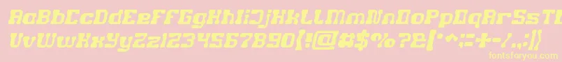 GAME ROBOT Italic Font – Yellow Fonts on Pink Background