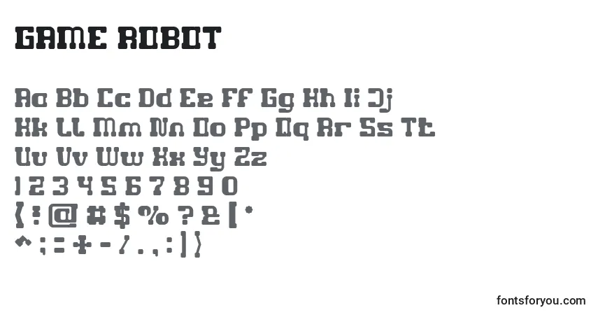Czcionka GAME ROBOT – alfabet, cyfry, specjalne znaki