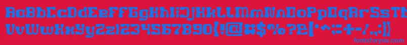GAME ROBOT Font – Blue Fonts on Red Background