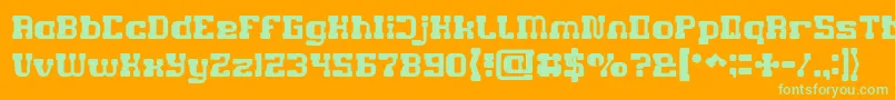 GAME ROBOT Font – Green Fonts on Orange Background