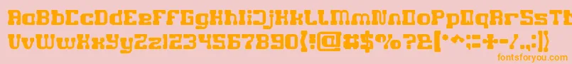 GAME ROBOT Font – Orange Fonts on Pink Background