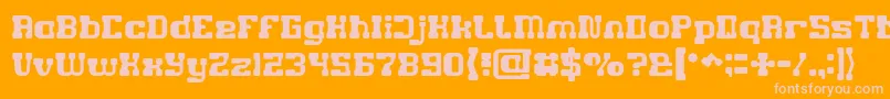 GAME ROBOT-Schriftart – Rosa Schriften auf orangefarbenem Hintergrund