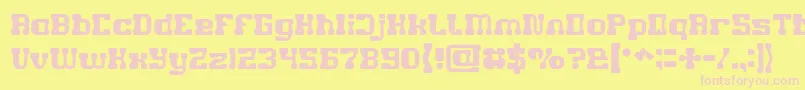 GAME ROBOT Font – Pink Fonts on Yellow Background