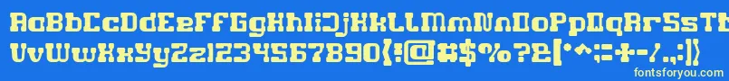 GAME ROBOT Font – Yellow Fonts on Blue Background