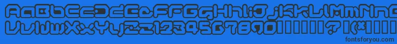 Шрифт GAMEG    – чёрные шрифты на синем фоне