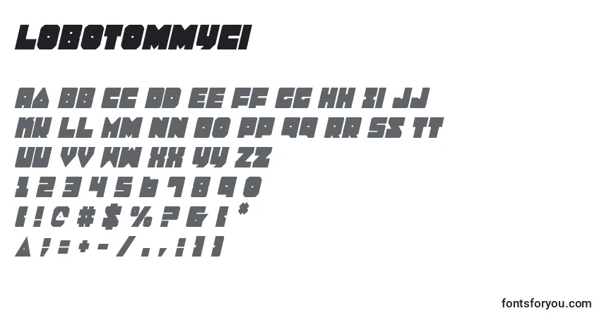 A fonte Lobotommyci – alfabeto, números, caracteres especiais