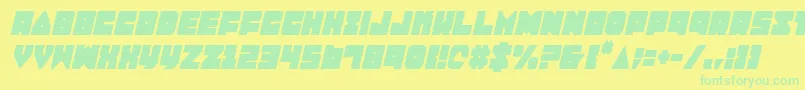 Lobotommyci Font – Green Fonts on Yellow Background