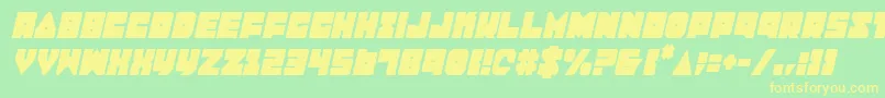 Lobotommyci Font – Yellow Fonts on Green Background