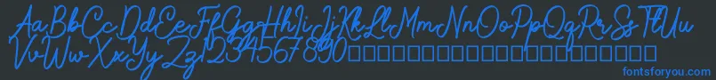 Gamelia Font – Blue Fonts on Black Background