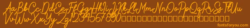 Gamelia Font – Orange Fonts on Brown Background