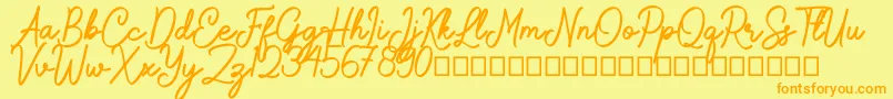 Gamelia Font – Orange Fonts on Yellow Background