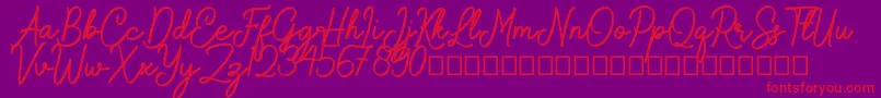 Gamelia Font – Red Fonts on Purple Background