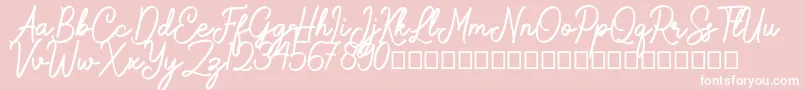 Gamelia-Schriftart – Weiße Schriften auf rosa Hintergrund