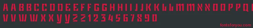 フォントGamePlan   Dker – 黒い背景に赤い文字