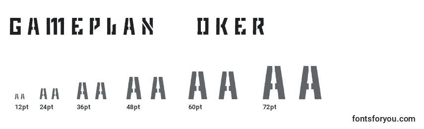 Größen der Schriftart GamePlan   Dker