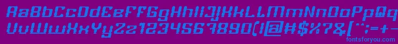 Fonte GAMER Bold Italic – fontes azuis em um fundo violeta