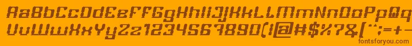 GAMER Bold Italic-Schriftart – Braune Schriften auf orangefarbenem Hintergrund