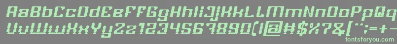 GAMER Bold Italic Font – Green Fonts on Gray Background