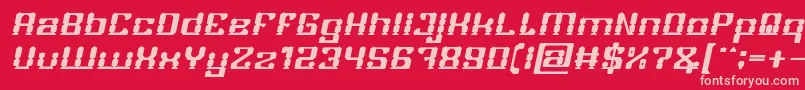 GAMER Bold Italic-fontti – vaaleanpunaiset fontit punaisella taustalla