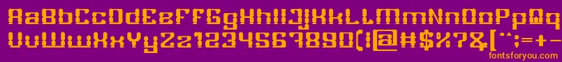 フォントGAMER Bold – 紫色の背景にオレンジのフォント