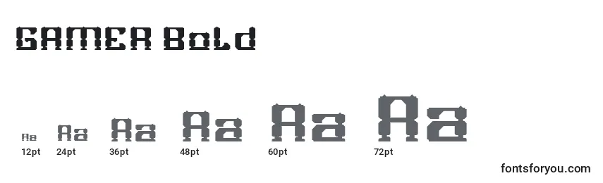 GAMER Bold Font Sizes