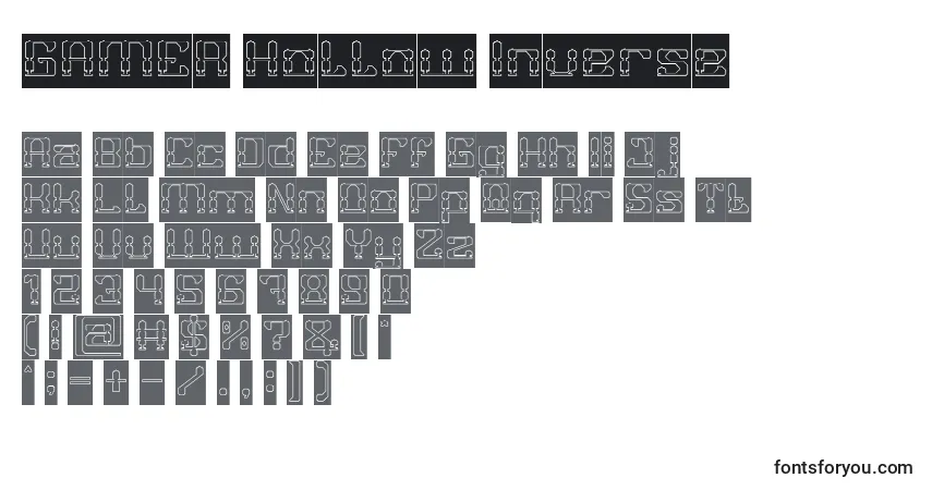 Шрифт GAMER Hollow Inverse – алфавит, цифры, специальные символы
