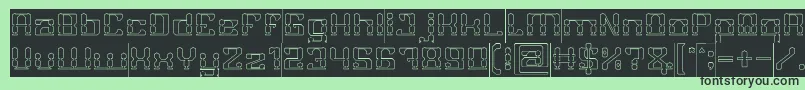 GAMER Hollow Inverse Font – Black Fonts on Green Background