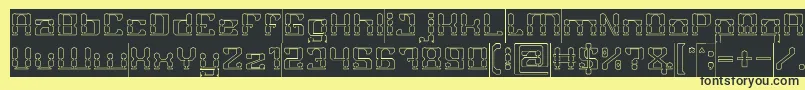 GAMER Hollow Inverse Font – Black Fonts on Yellow Background