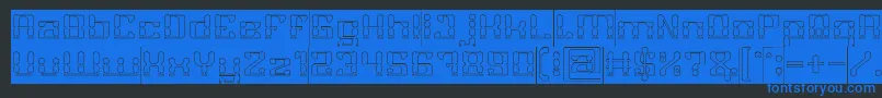 GAMER Hollow Inverse Font – Blue Fonts on Black Background