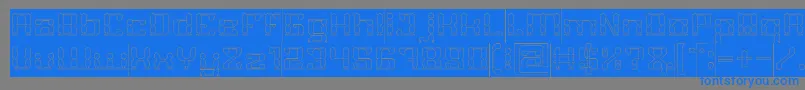 GAMER Hollow Inverse Font – Blue Fonts on Gray Background