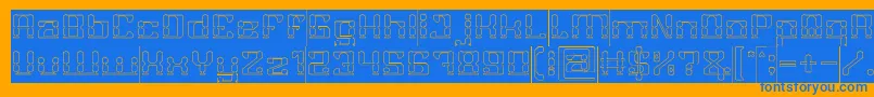 GAMER Hollow Inverse Font – Blue Fonts on Orange Background