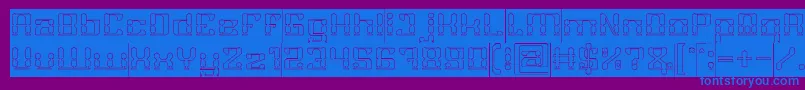 GAMER Hollow Inverse-Schriftart – Blaue Schriften auf violettem Hintergrund