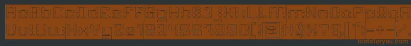 Czcionka GAMER Hollow Inverse – brązowe czcionki na czarnym tle