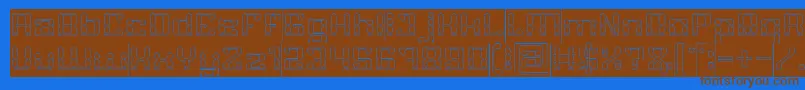 GAMER Hollow Inverse Font – Brown Fonts on Blue Background