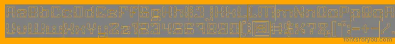 GAMER Hollow Inverse-Schriftart – Graue Schriften auf orangefarbenem Hintergrund