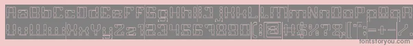 GAMER Hollow Inverse Font – Gray Fonts on Pink Background