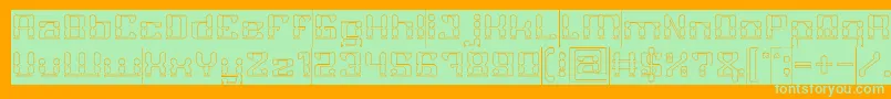 GAMER Hollow Inverse Font – Green Fonts on Orange Background