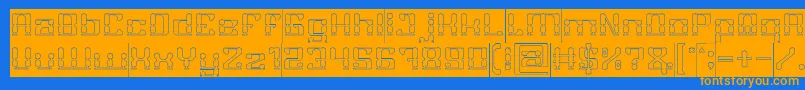 GAMER Hollow Inverse Font – Orange Fonts on Blue Background